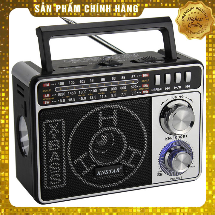 Máy Nghe Nhạc Kiêm Đài Radio KNSTAR KN-1030BT Tích Hợp Bluetooth Và Đèn Pin Hỗ Trợ Thẻ Nhớ, USB