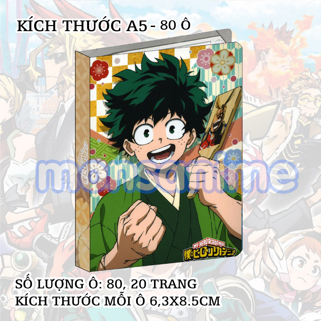 Album A5 đựng card BOKU NO HERO ACADEMIA HỌC VIỆN ANH HÙNG 80 ô sổ binder anime sưu tập thẻ