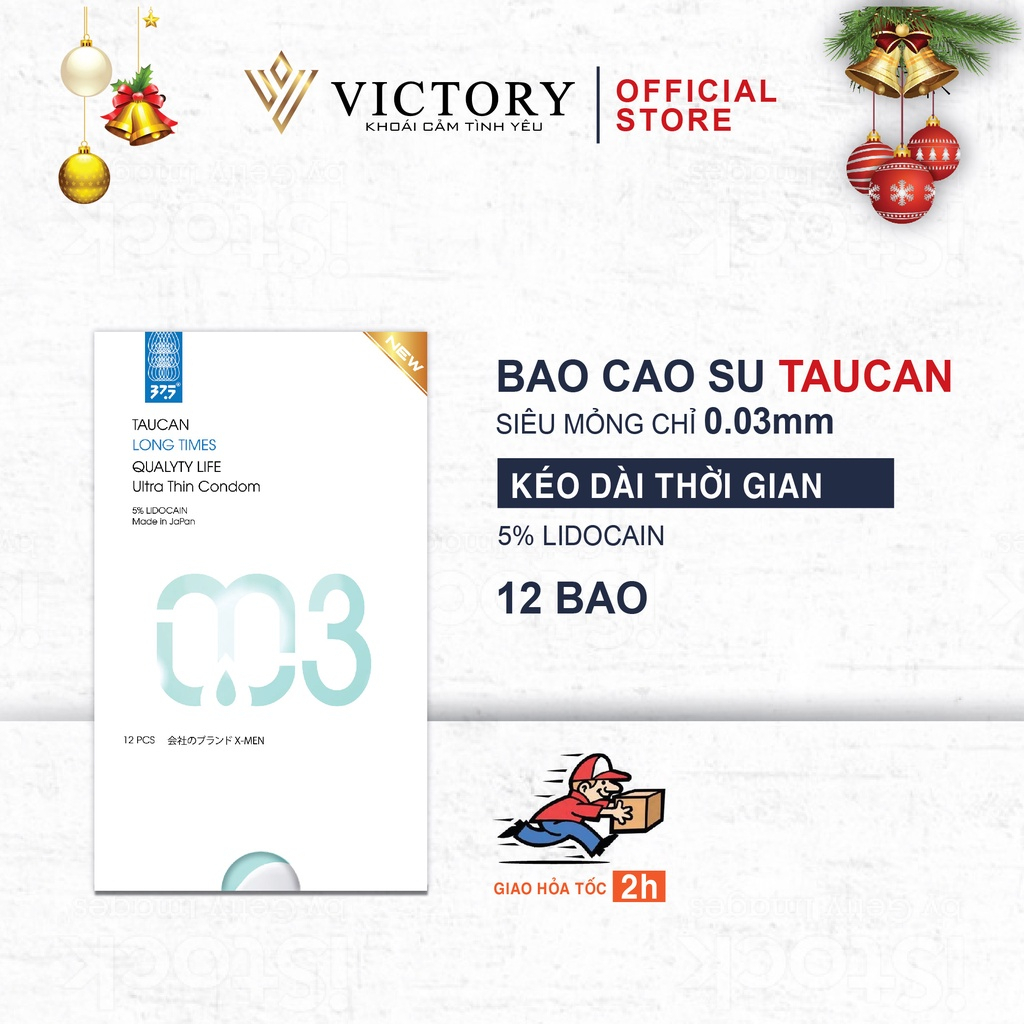 Bao cao su Taucan 003 SIÊU MỎNG TRƠN 5% LIDOCAIN KÉO DÀI THỜI GIAN HỘP 12 CHIẾC xuất xứ Nhật Bản