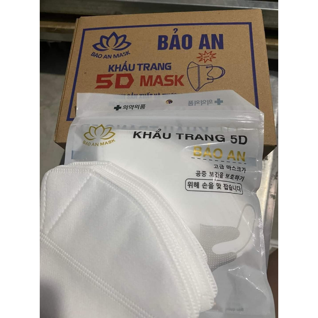 200c Khẩu trang 5D Bảo An Mask màu trắng Shop Bé Ngoan