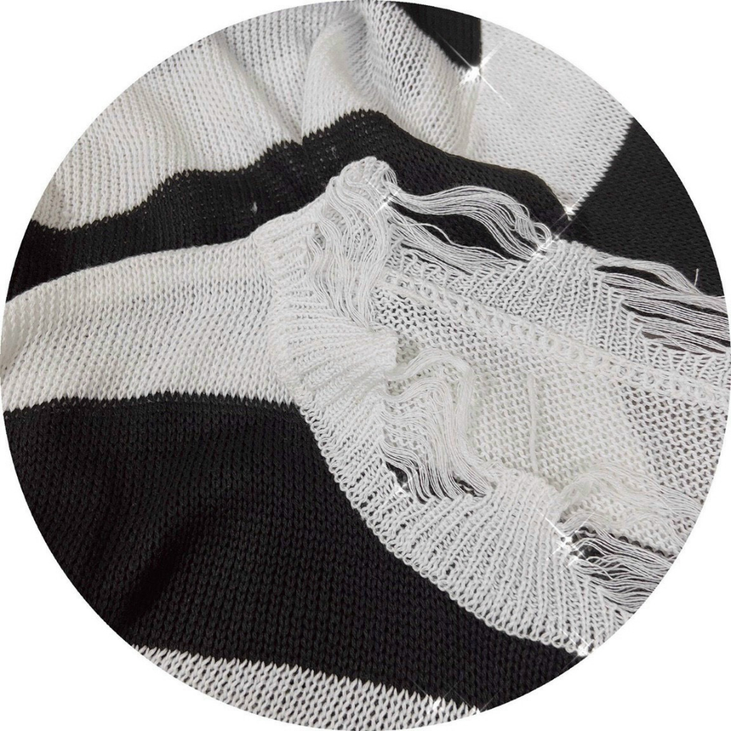 Áo Len Kẻ Sọc Crop Top - BT Fashion