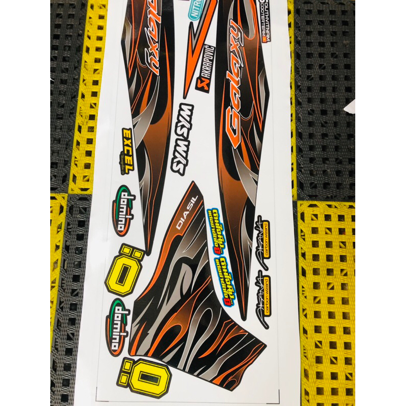 Tem lửa galaxy đen cam tem chế