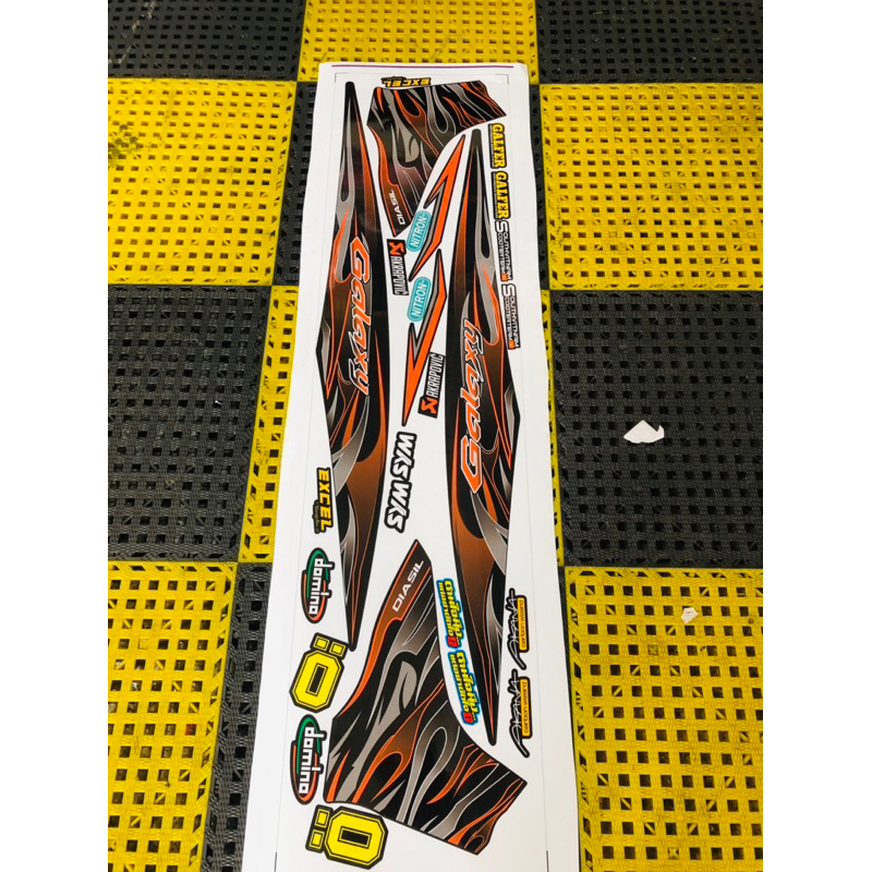 Tem lửa galaxy đen cam tem chế