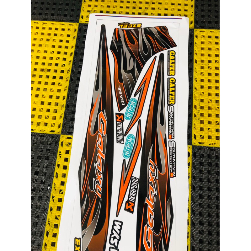 Tem lửa galaxy đen cam tem chế