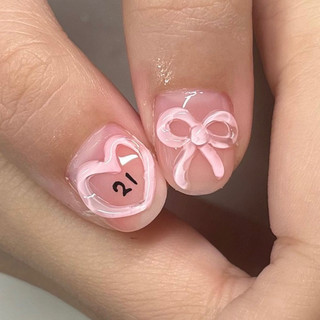 Nailbox thiết kế ( Hồng cute vẽ nổi )
