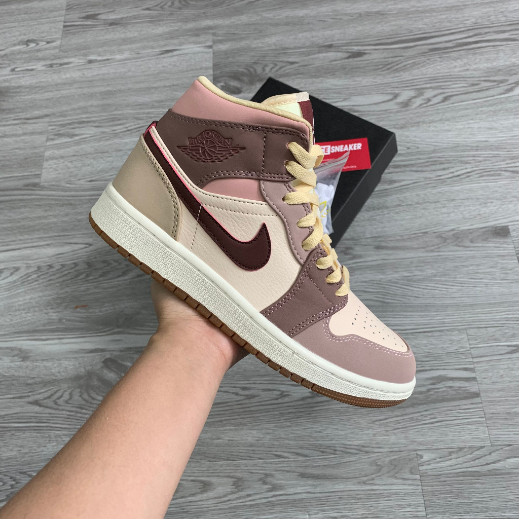 Giày Thể Thao JOrdan 1 Mid Dark Pony Smoky Mauve, Giày Sneaker Jd1 Hồng Full Box - NICE SNEAKER | Chất lượng siêu cấp.
