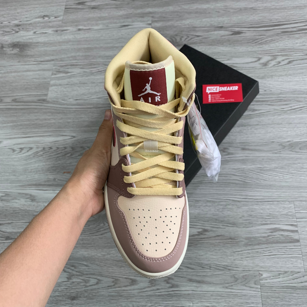 Giày Thể Thao JOrdan 1 Mid Dark Pony Smoky Mauve, Giày Sneaker Jd1 Hồng Full Box - NICE SNEAKER | Chất lượng siêu cấp.