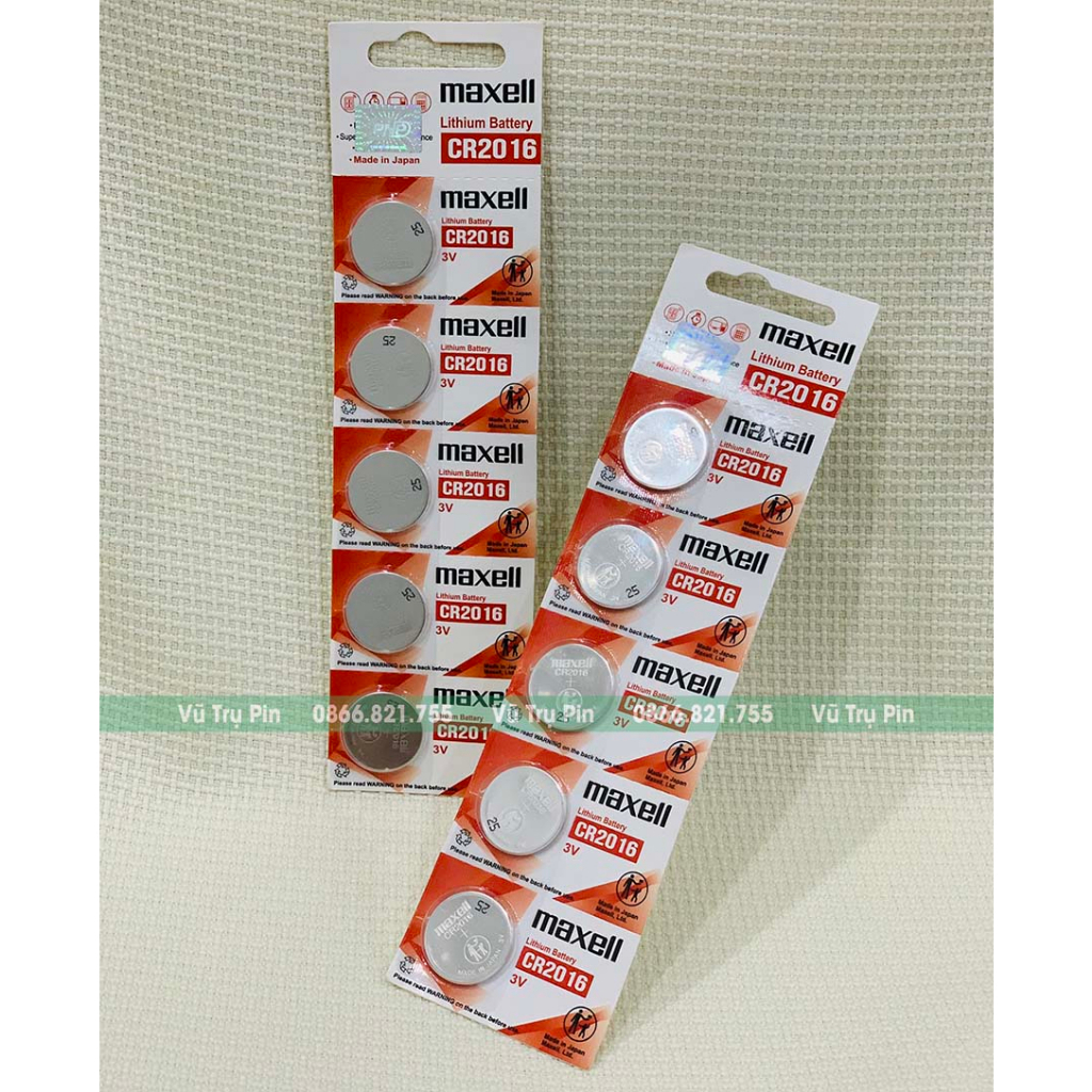 Pin CR2016 Maxell Chính Hãng Vỉ 5 Viên Pin Lithium 3V Made in Japan - Vũ Trụ Pin