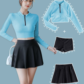 Bikini Tay Dài Hàn Quốc, Monokini Tắm Biển SAVVY Kèm Quần Kín Đáo