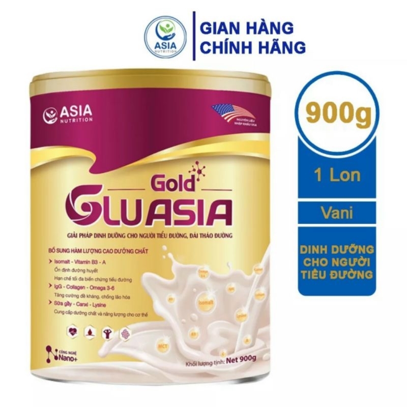 Sữa tiểu đường GLUASIA GOLD 900G, date 10/2025. Giá khuyến mãi hấp dẫn