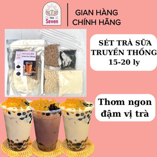 Sét trà sữa tự pha trân châu đường đen seven tea&coffee nguyên liệu trà sữa phúc long,gongcha 10vị 6-8 ly