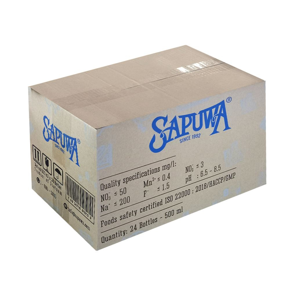 Thùng 24 chai nước tinh khiết SAPUWA 500ml / Lốc 6 chai nước tinh khiết SAPUWA 500ml
