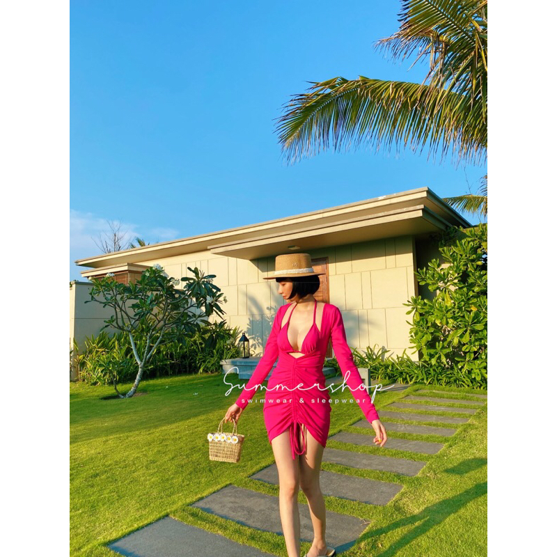 BIKINI set 3 chi tiết 2 mảnh kèm váy dài tay zip