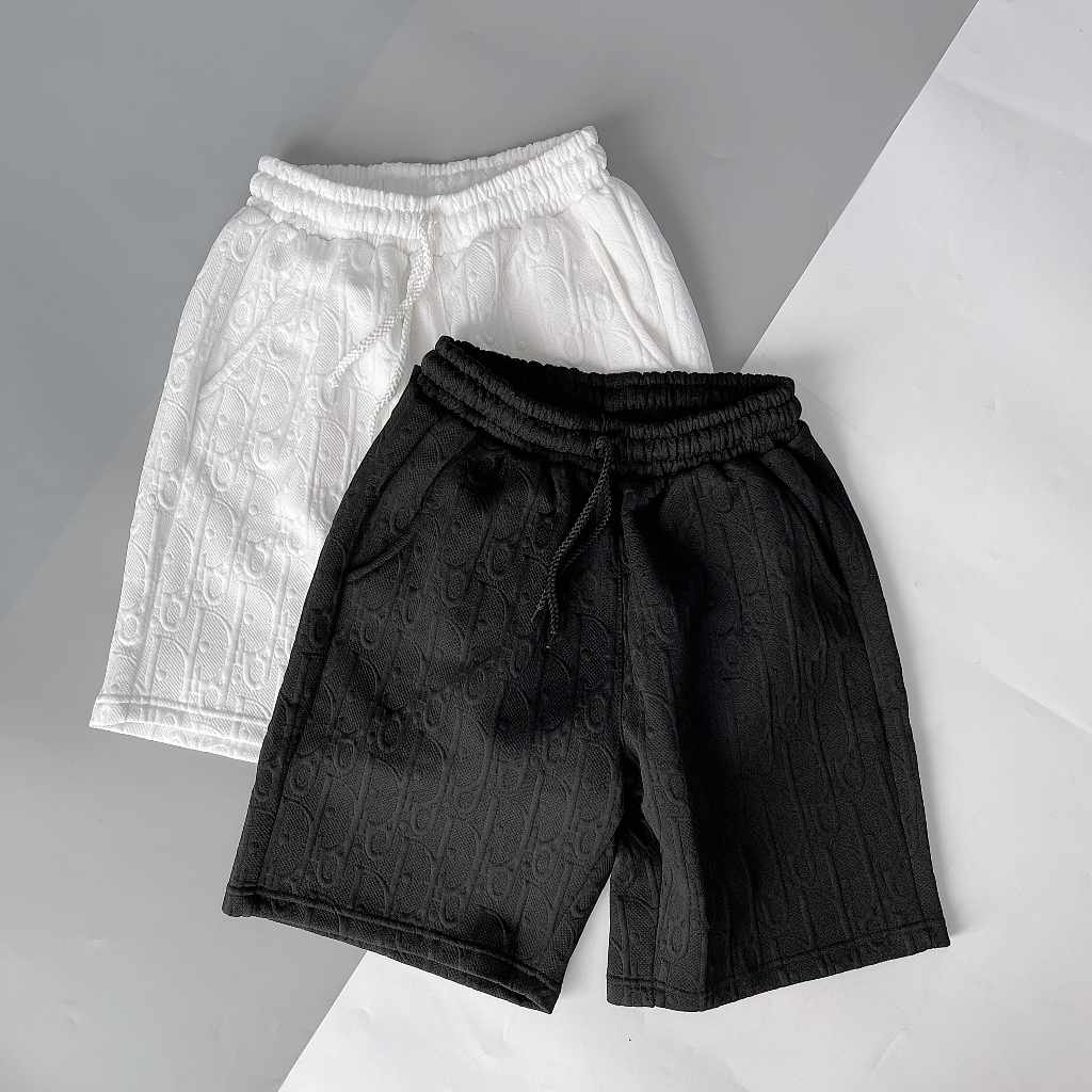 Quần short đùi nam vải xốp dập vân logo D.I.OR trẻ trung sang trọng mẫu mới-AxSTORE