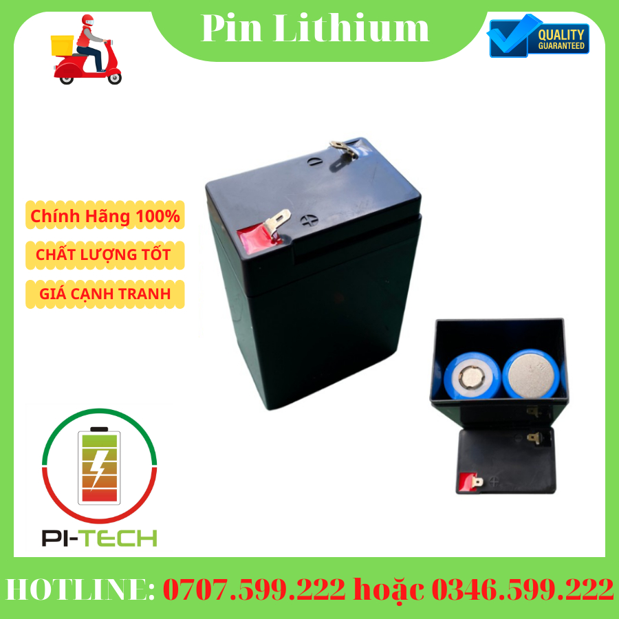 Ắc Quy Pin Lithium 6V6A ( Cho quạt tích điện, đèn tích điện)