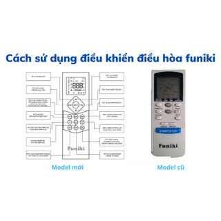 Remote máy lạnh Funiki MỚI [Phím Start-stop xanh dương] -tặng pin