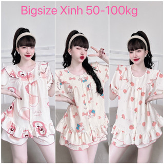Đồ bộ bigsize 50-100kg bộ ngủ mặc nhà mềm mát dành cho nữ mát mẻ