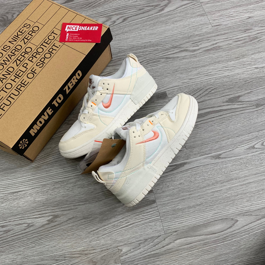 Giày Sneaker Sb Dunk Low Disrupt 2 Pale Ivory, Sb Dunk Low Kem Trắng Hồng Full Box - NICE SNEAKER | Chất lượng siêu cấp.