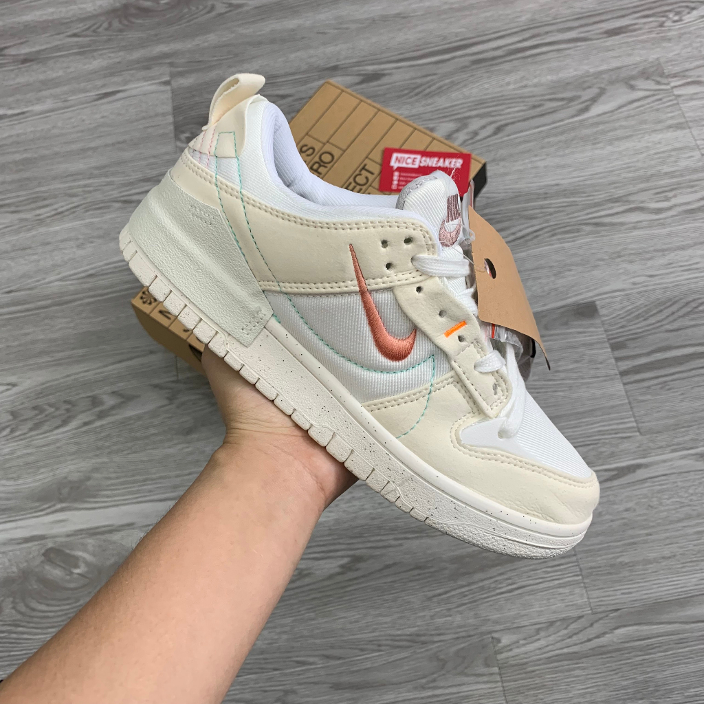 Giày Sneaker Sb Dunk Low Disrupt 2 Pale Ivory, Sb Dunk Low Kem Trắng Hồng Full Box - NICE SNEAKER | Chất lượng siêu cấp.