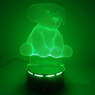 Đèn Ngủ 3D Led Chó Lucky