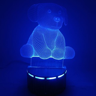 Đèn ngủ 3d led chó lucky