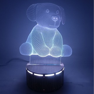 Đèn Ngủ 3D Led Chó Lucky