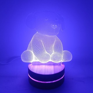 Đèn Ngủ 3D Led Chó Lucky