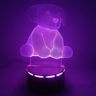 Đèn Ngủ 3D Led Chó Lucky