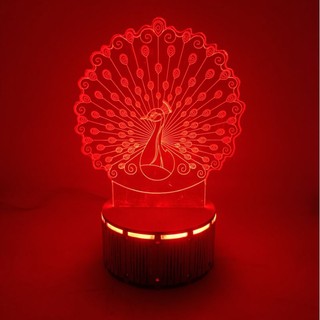 Đèn Ngủ 3D Led Con Công