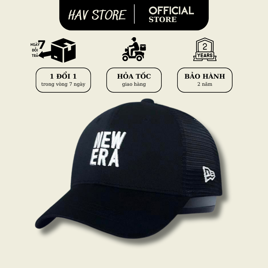 Nón kết lưới cao cấp MLB thêu logo New Era - Mũ lưỡi trai Hàn Quốc hàng xuất dư Full Hộp Free Size dành cho nam nữ.