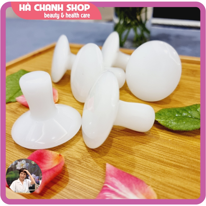 Nấm Đá Guasha Nấm Massage Mặt Bằng Đá Màu Trắng Đẹp Mát Xa Mặt Chăm Sóc Da Làm Đẹp Dưỡng Sinh