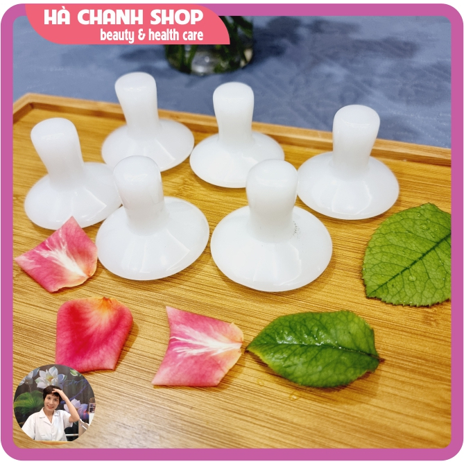 Nấm Đá Guasha Nấm Massage Mặt Bằng Đá Màu Trắng Đẹp Mát Xa Mặt Chăm Sóc Da Làm Đẹp Dưỡng Sinh