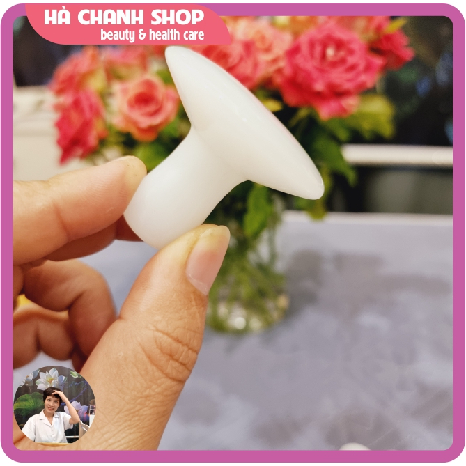 Nấm Đá Guasha Nấm Massage Mặt Bằng Đá Màu Trắng Đẹp Mát Xa Mặt Chăm Sóc Da Làm Đẹp Dưỡng Sinh