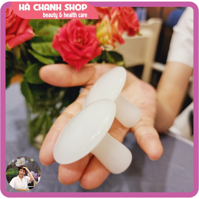 Nấm Đá Guasha Nấm Massage Mặt Bằng Đá Màu Trắng Đẹp Mát Xa Mặt Chăm Sóc Da Làm Đẹp Dưỡng Sinh
