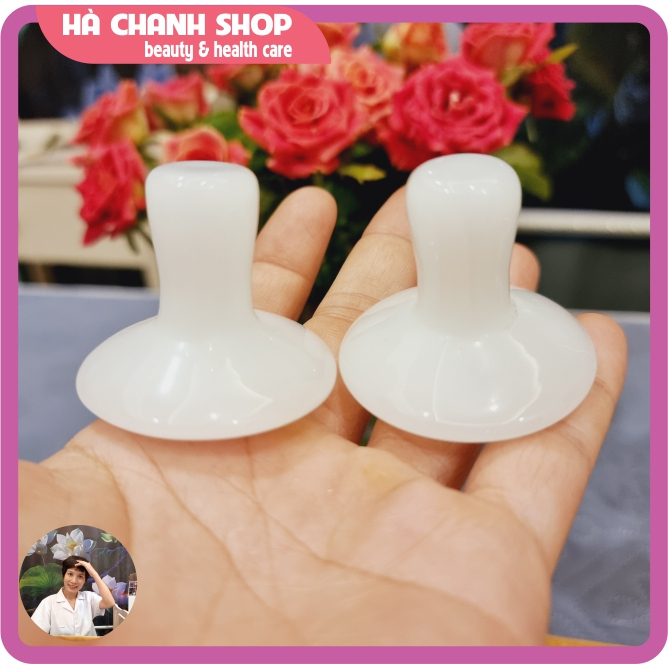 Nấm Đá Guasha Nấm Massage Mặt Bằng Đá Màu Trắng Đẹp Mát Xa Mặt Chăm Sóc Da Làm Đẹp Dưỡng Sinh