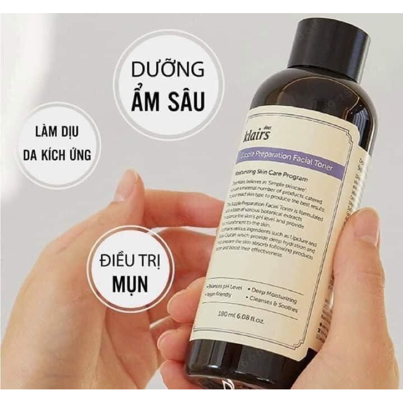 Nước Hoa Hồng Dưỡng Ẩm Dear Klairs Supple Preparation Toner 180ml