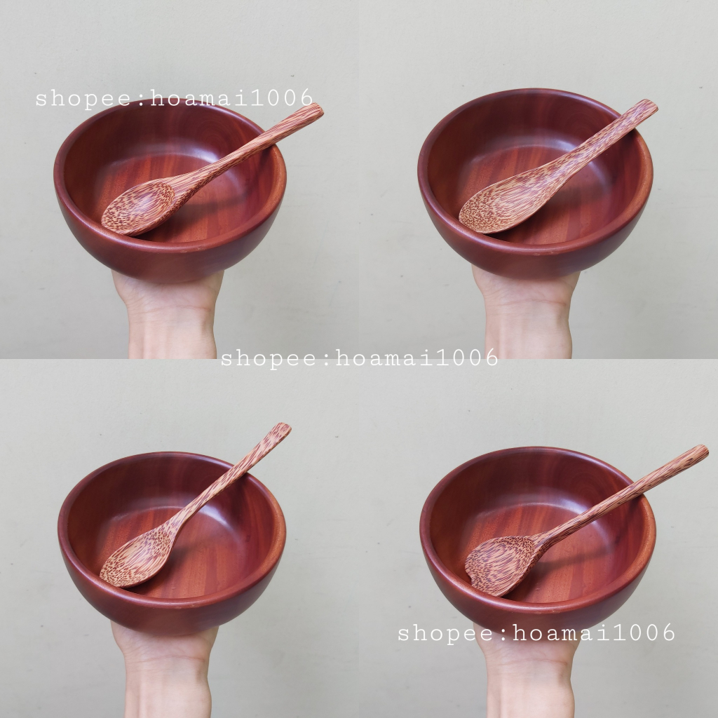 Bát, tô gỗ xà cừ đựng đồ ăn, decor, trang trí phong cách Hàn Quốc, tô pha bột tắm body