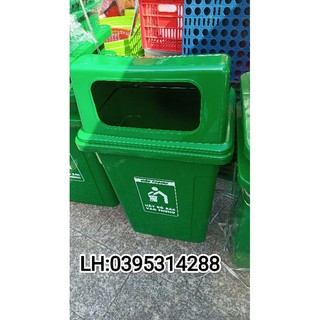 Thùng rác 90 lít nắp hở ( có bánh xe và không bánh xe)