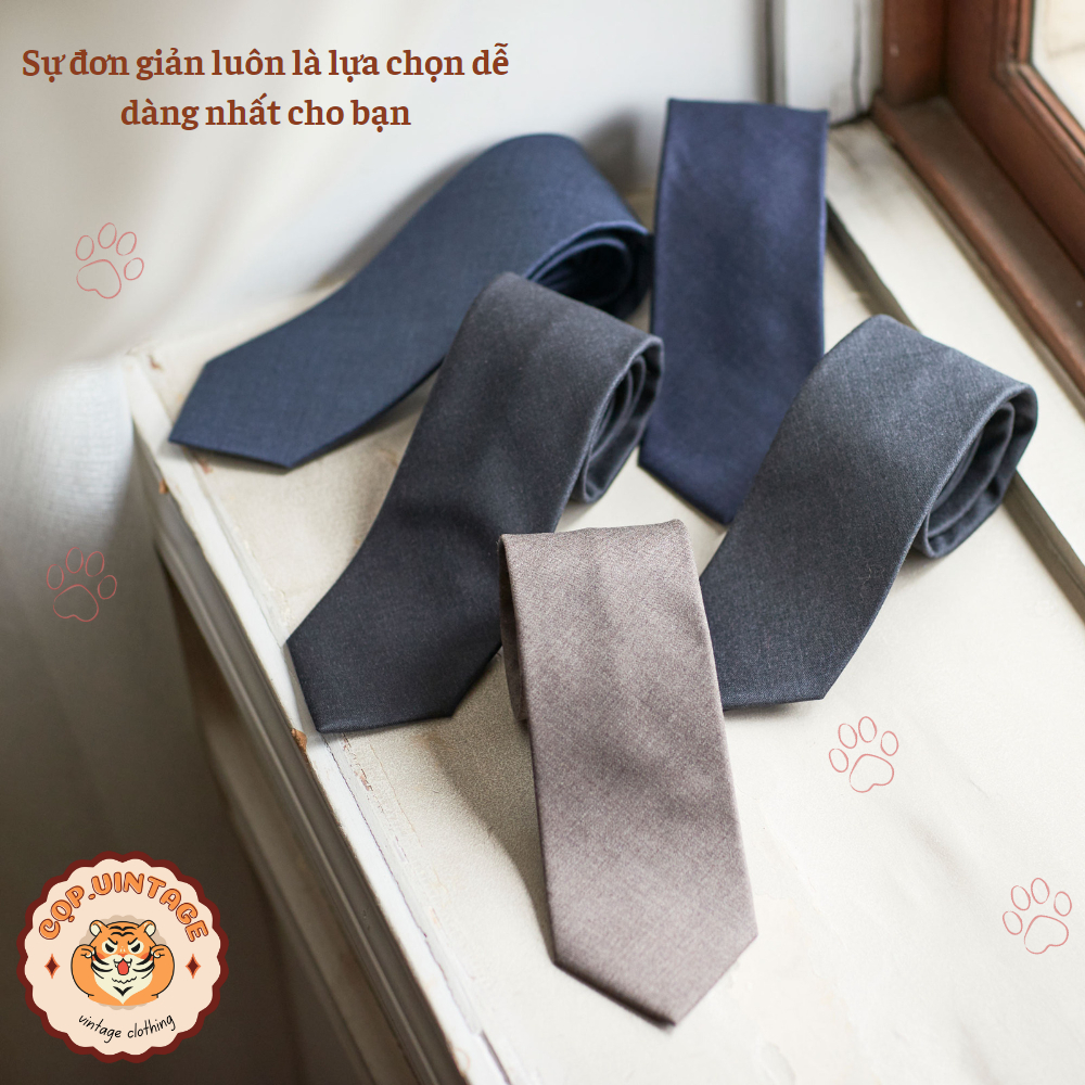 Cà vạt TRƠN HIỆU handmade cao cấp style,vintage, công sở Nhật,Hàn - secondhand -CỌP.vintage