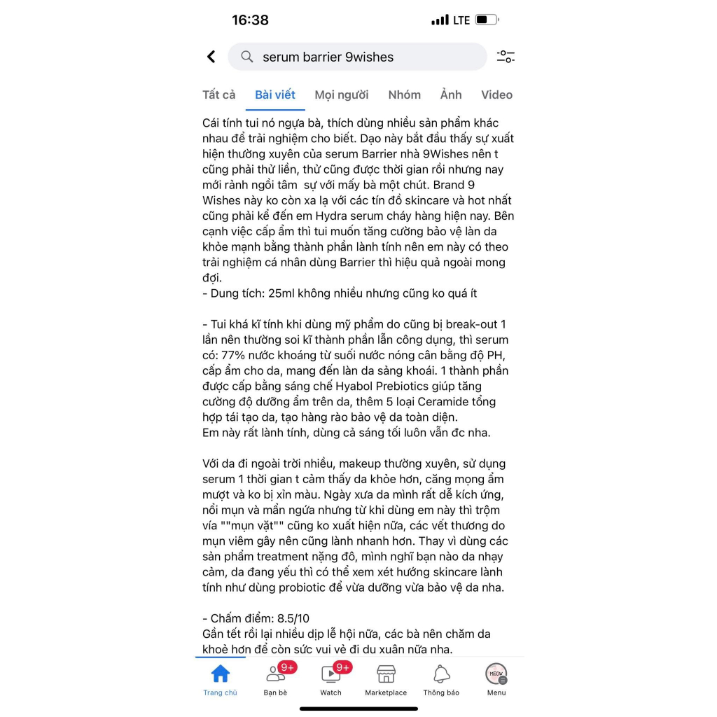 Tinh chất cân bằng phục hồi da 𝟵 𝗪𝗶𝘀𝗵𝗲𝘀 𝗕𝗮𝗿𝗿𝗶𝗲𝗿 𝗥𝗲𝘀𝘁𝗼𝗿𝗲 𝗦𝘁𝗿𝗲𝗻𝗴𝘁𝗵𝗲𝗻𝗶𝗻𝗴 𝗔𝗺𝗽𝘂𝗹𝗲 𝗦𝗲𝗿𝘂𝗺