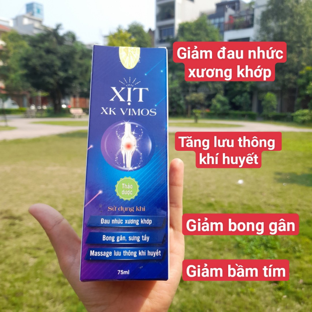Xịt giảm đau xương khớp VIMOS giúp giảm đau nhức mỏi cơ xương  tăng cường lưu thông khí huyết lọ xịt 75ml