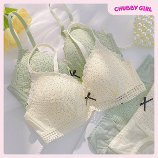 Set Đồ Lót 23NOH Chấm Bi Nhỏ Siêu Mỏng, Quần Lót Bé Gái Gợi Cảm Viền Rỗng-Không Gọng