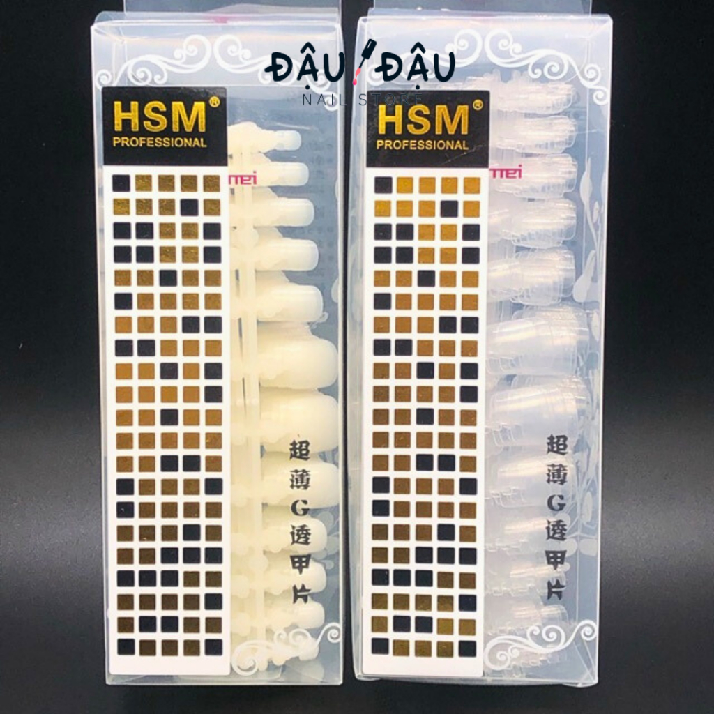 Hộp 504 móng úp chân HSM chính hãng dạng vỉ chuẩn phom bên đẹp