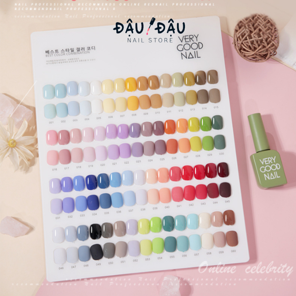 Bảng màu Sơn gel Very Good Nail 60 màu lẻ chiếc cực sang trọng, decor trang trí tiệm cực đẹp