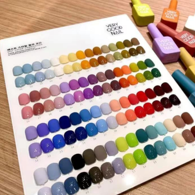Bảng màu Sơn gel Very Good Nail 60 màu lẻ chiếc cực sang trọng, decor trang trí tiệm cực đẹp