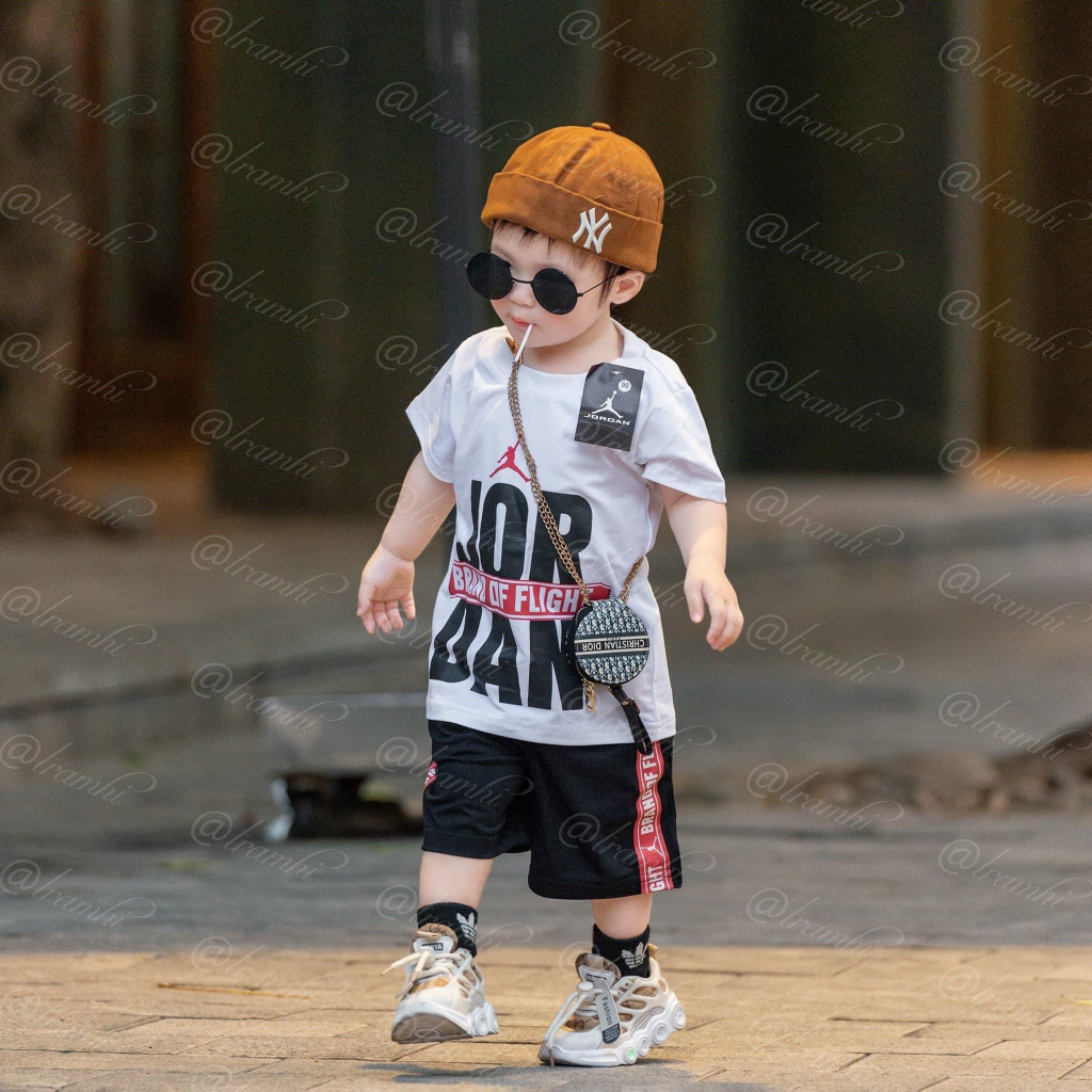 Bộ quần áo JORDAN áo trắng quần đen thiết kế hiện đại mới nhất 2023 cho bé trai  SHOP BÔM BÔM KIDS