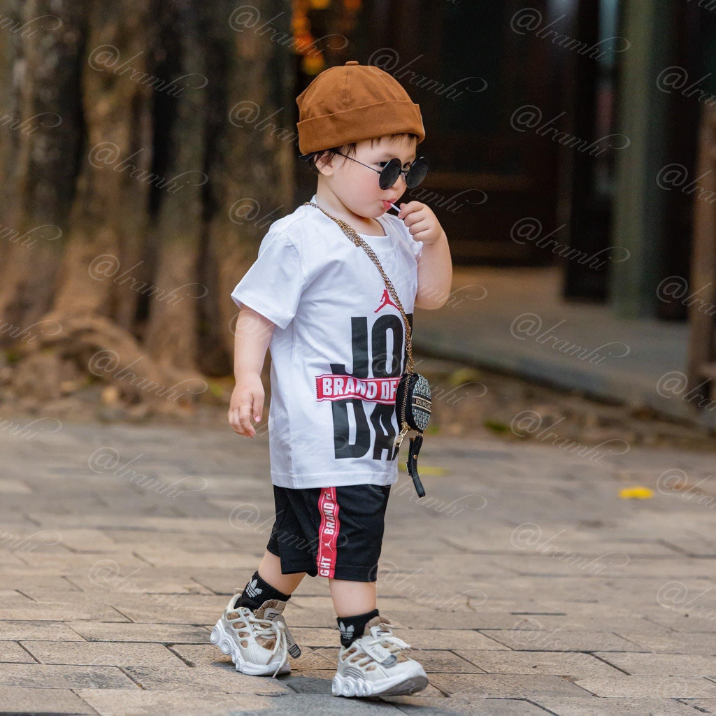 Bộ quần áo JORDAN áo trắng quần đen thiết kế hiện đại mới nhất 2023 cho bé trai  SHOP BÔM BÔM KIDS