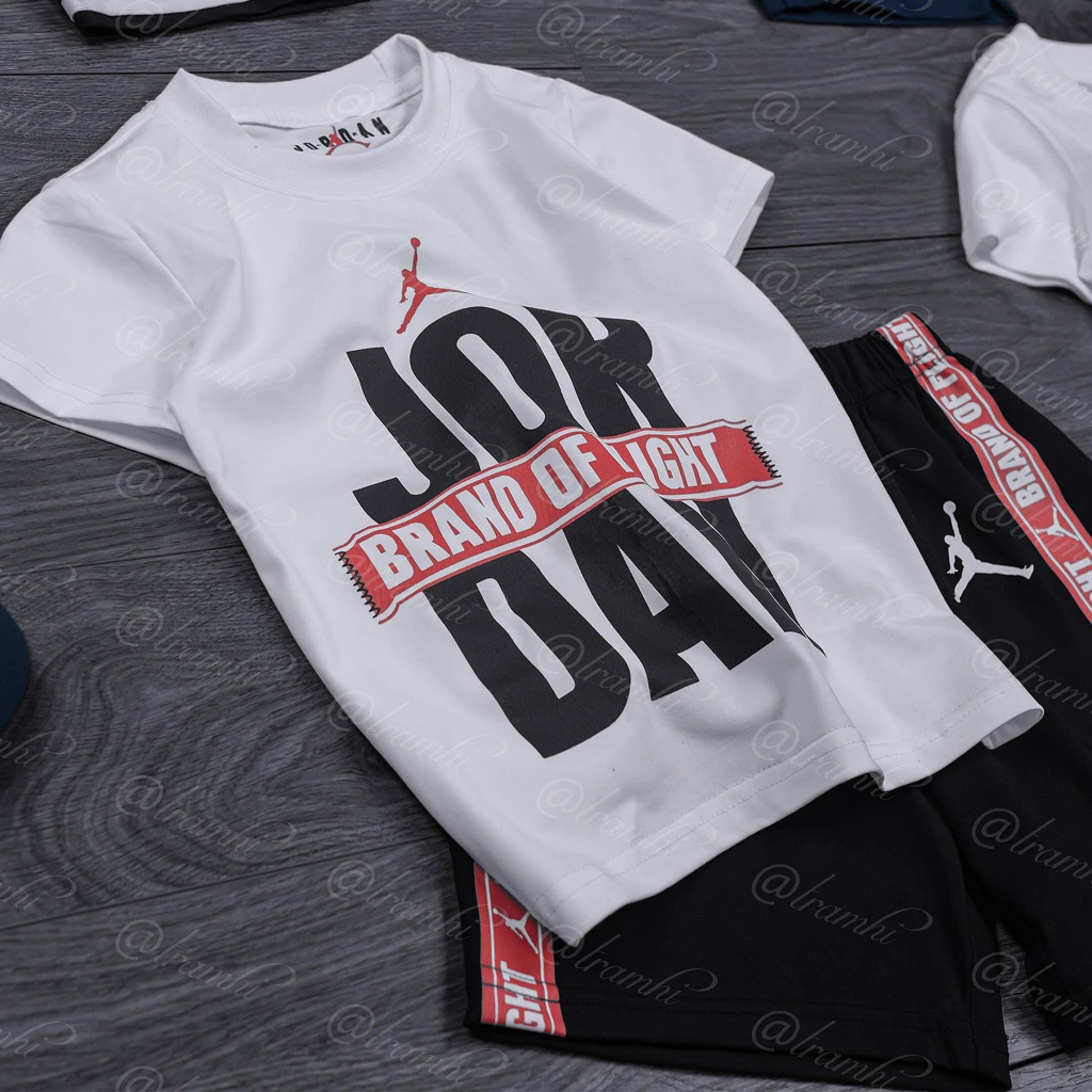 Bộ quần áo JORDAN áo trắng quần đen thiết kế hiện đại mới nhất 2023 cho bé trai  SHOP BÔM BÔM KIDS