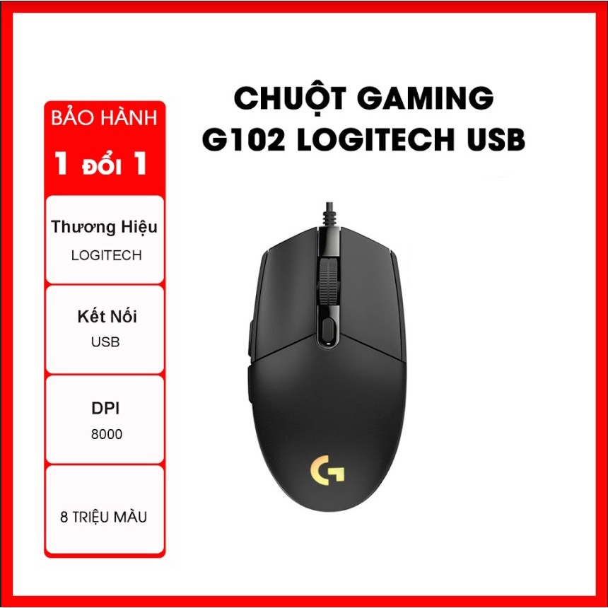 Chuột game Logitech G102 Led RGB 8000DPI Chuột gaming chuột chơi game logitech G102 mới 2023 | BigBuy360 - bigbuy360.vn