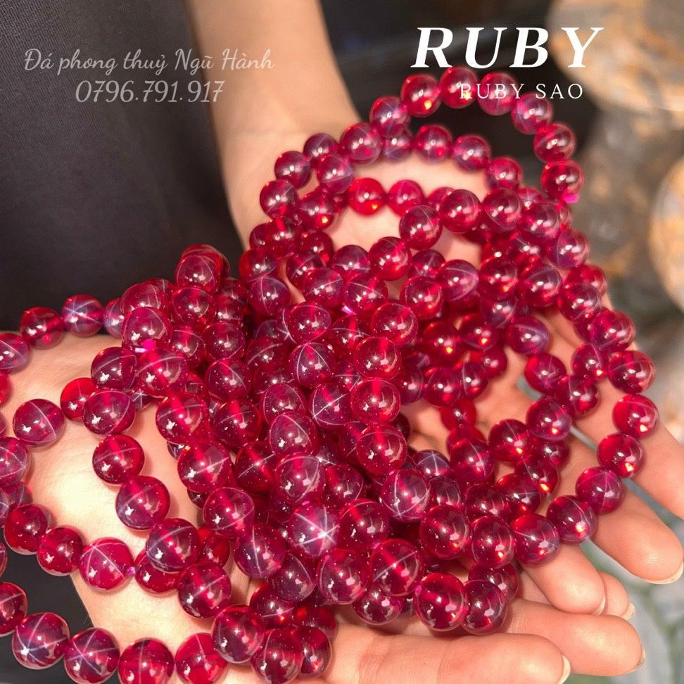 Vòng tay, lắc tay đá Ruby ngôi sao siêu đẹp - Có kiểm định